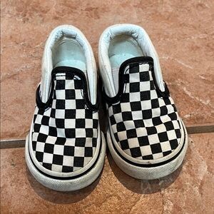 Vans Kids Black and White Checkered Sneakers